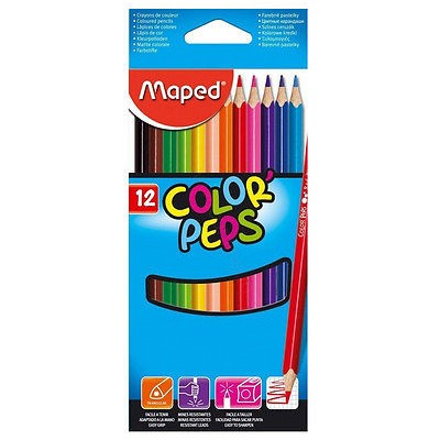 Boîte en forme de 12 Crayons Color'peps Star 18cm