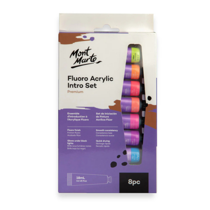 Fluoro Acrylic Paint Intro Set Premium 8pc x 18ml