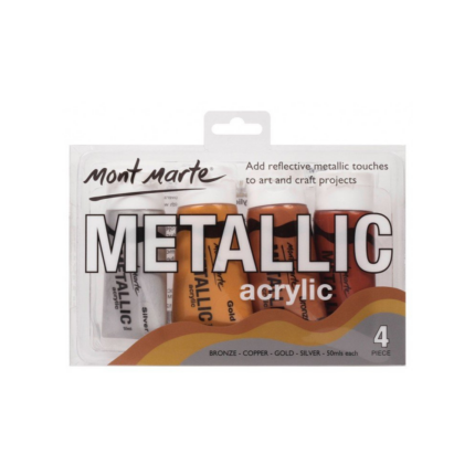 Peintures acryliques métalliques Mont Marte 4 pcs(50 ml)
