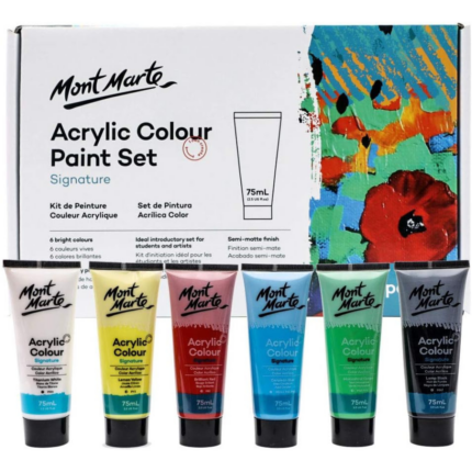 Ensemble de peinture acrylique signature Mont Marte - Tubes de 8 couleurs et 75 ml