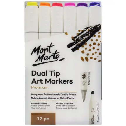 Marqueurs d'art à double pointe Premium – Ensemble de 12 pièces.