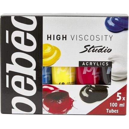 Partagez ce produit   Pebeo PACK PEINTURE ACRYLIQUE 5 COULEURS PRIMAIRES 100 ML - STUDIO ACRYLICS