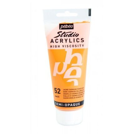 PEINTURE PEBEO STUD ACRYLIC 100ML N°52 JAUNE CADMIUM FONCE