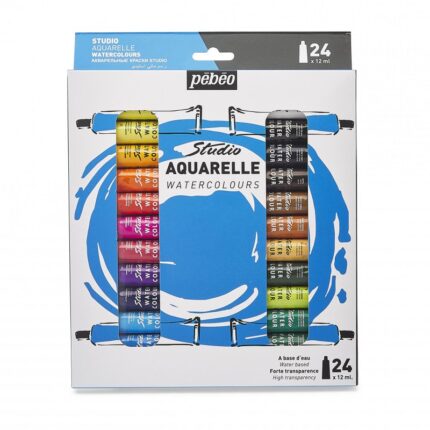 PAQUET DE 24X12ML TUBES PEINTURE AQUARELLE PEBEO REF:668920
