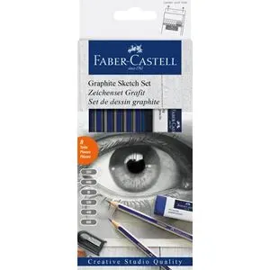PAQUET 6 CRAYONS FABER CASTELL GRAPHITE SKETCH SET R.114000
