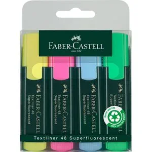 P 4 FLUORESCENTS FABER CASTELL TEXTLINER REF.154804