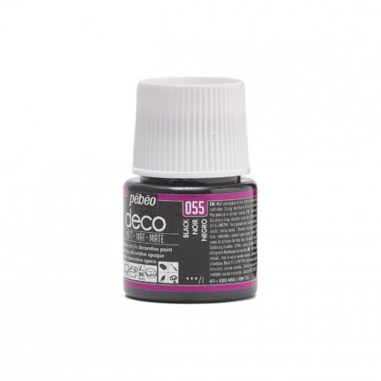 PEINTURE DECO MAT ACRYLIC OPAQUE PEBEO NOIR 45ML N°055