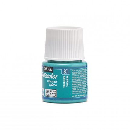 PEINTURE TISSU PEBEO SETACOLOR OPAQUE TURQUOISE 45ML N°87