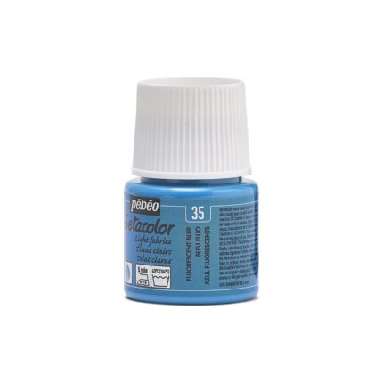 PEINTURE TISSU PEBEO SETACOLOR CLAIRS BLEU FLUO 45ML N°35