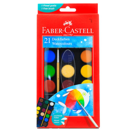 PEINTURE AQUAREL 12COULEURS 30MM FABER-CASTELL 12 50 12