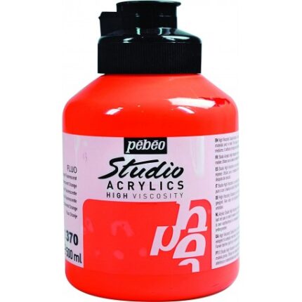 ACRYLICS STUDIO PEBEO 500ML N°370 ORANGE FLUO