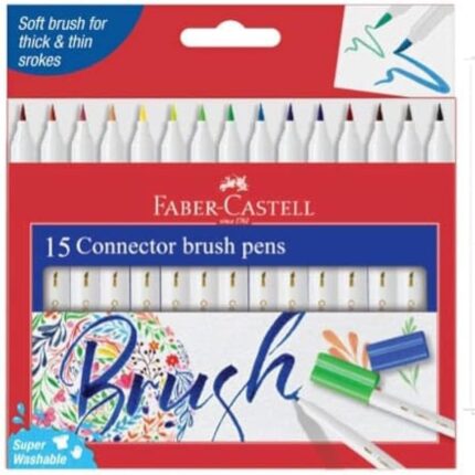 POCHETTE 15 FEUTRES FABER CASTELL CONNECTOR BRUSH PEN REF:153015