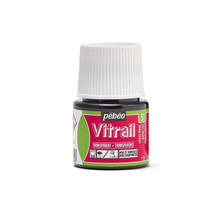 PEINTURE VITRAIL 45ML ROSE VIF N°51 PEBEO