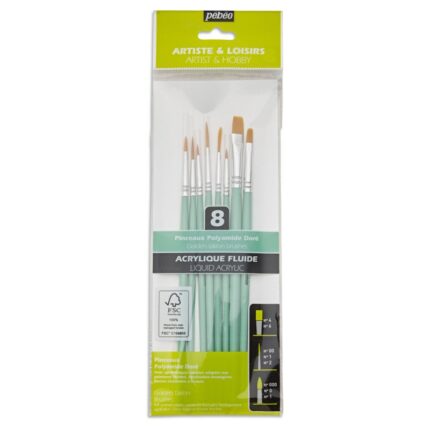 POCH DE 6 BROSSE POLYAMIDE DORE MAN COURT PEBEO REF.952310
