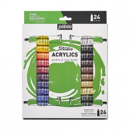 PAQUET DE 24X12ML TUBES PEINTURE ACRYLIQUE PEBEO REF:668720
