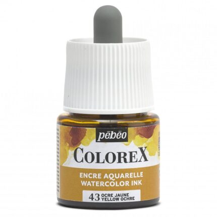 ENCRE AQUARELLE COLOREX 45ML N°24 OCRE JAUNE PEBEO