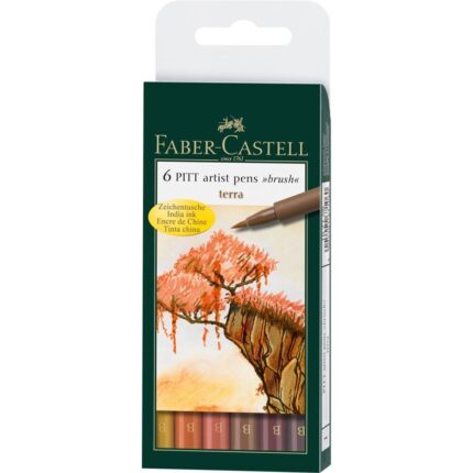 POCHETTE DE 6 FEUTRES PITT PEN TERRA FABER CASTELL