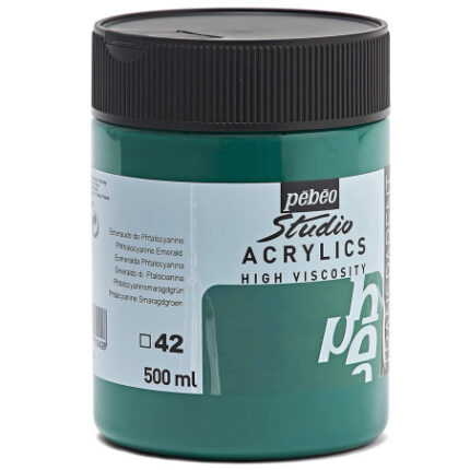 ACRYLICS STUDIO PEBEO 500ML N°42 EMERAUDE DE PHTALOCYANNE