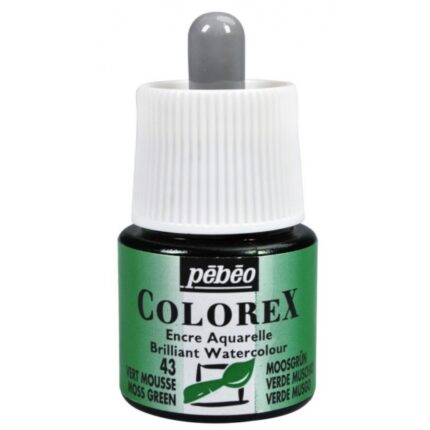 ENCRE AQUARELLE COLOREX 45ML N°43 VERT MOUSSE PEBEO