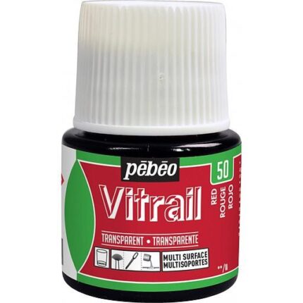 PEINTURE VITRAIL 45ML ROUGE N°50 PEBEO