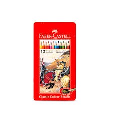PAQUET 12 CRAYONS COULEUR METAL- FABER-CASTEL 115844