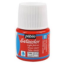 PEINTURE TISSU PEBEO SETACOLOR CLAIRS ORANGE VIF 45ML N°101