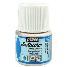 PEINTURE TISSU PEBEO SETACOLOR OPAQUE NACRE BLEUE 45ML N°95