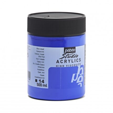 ACRYLICS STUDIO PEBEO 500ML N°14 BLEU COBALT OPAQUE IMIT