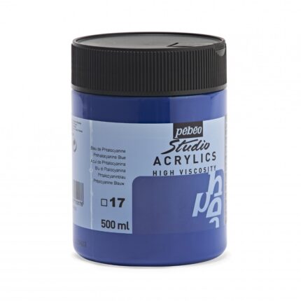 ACRYLICS STUDIO PEBEO 500ML N°17 BLEU DE PHTALOCYANNE