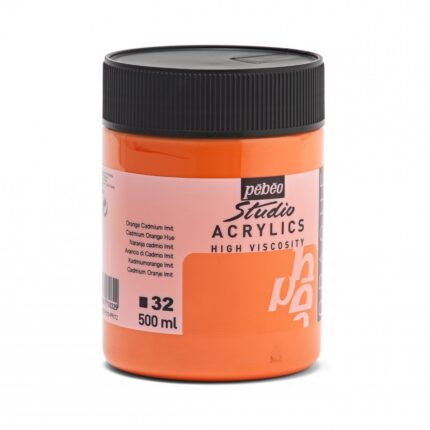 ACRYLICS STUDIO PEBEO 500ML N°32 ORANGE CADMIUM IMIT