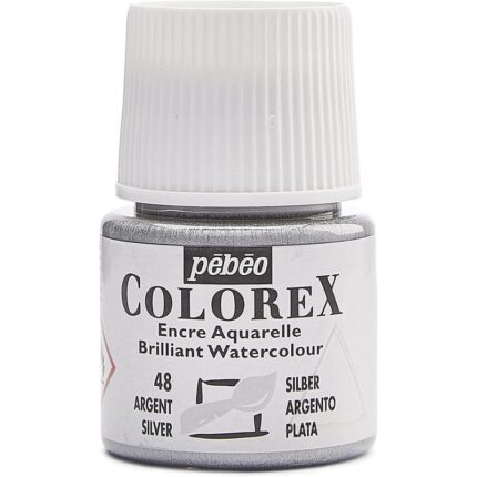 ENCRE AQUARELLE COLOREX 45ML N°48 ARGENT PEBEO