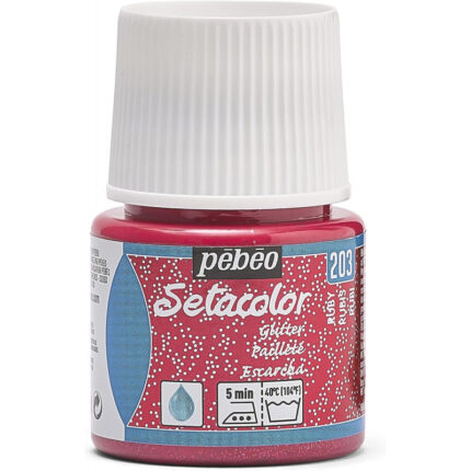 PEINTURE TISSU PEBEO SETACOLOR PAILLETE RUBIS 45ML N°203