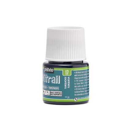 PEINTURE VITRAIL 45ML BLEU TURQUOISE N°17 PEBEO