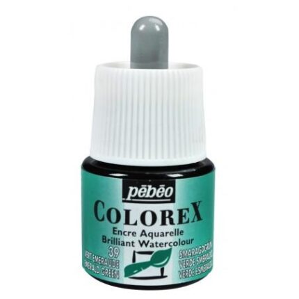 ENCRE AQUARELLE COLOREX 45ML N°39 VERT EMERAUDE PEBEO