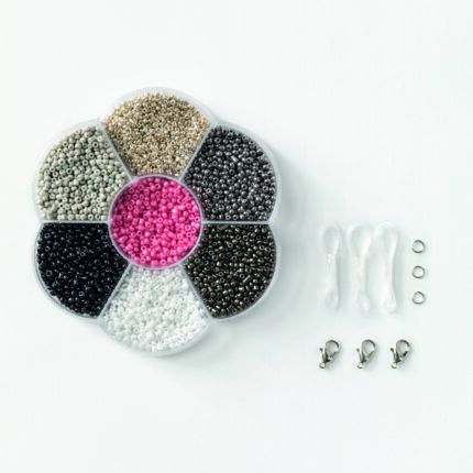 FO70 PACK  DE 90 grs DE PERLES ROCAILLES, PERLES ARGENT  + 3 FILS NYLON DE 1 m , 3 FERMOIRS