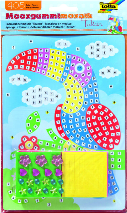 FO64 MOSAIQUE EN MOUSSE  IMAGE  TOUCAN, 405 PIÈCES