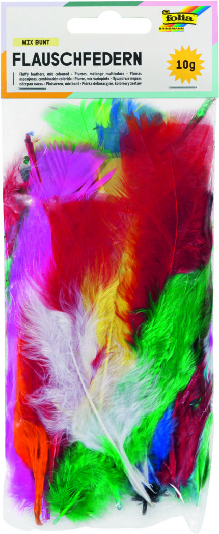 FO19 POCHETTE  PLUMES 10GRS  COULEUR ASSORTIES