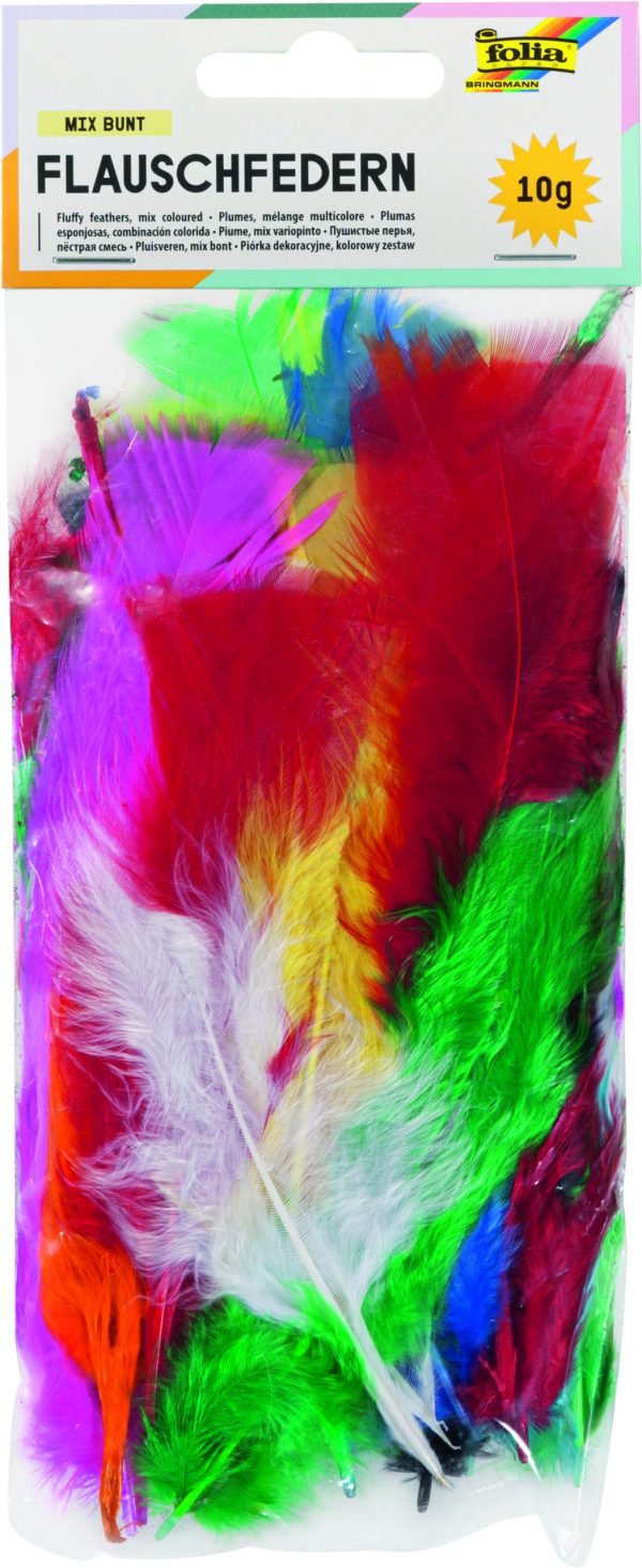 POCHETTE  PLUMEs  COULEUR ASSORTIES
