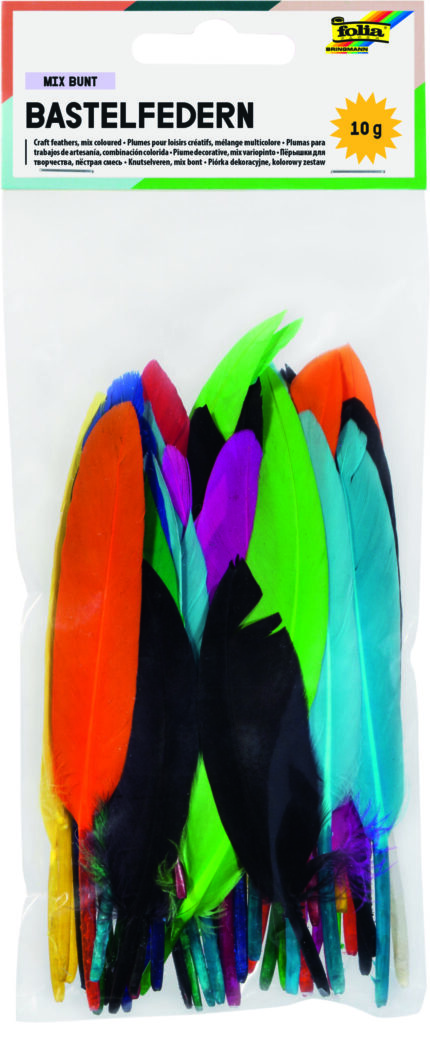 FO20 POCHETTE PLUMES DÉCORATIVES COLORÉES 10GRS  COULEUR ASSORTIES