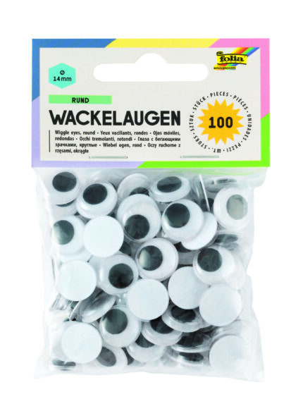 FO7 POCHETTE DE 100 YEUX MOBILES , BLANC   ROND Ø 14MM