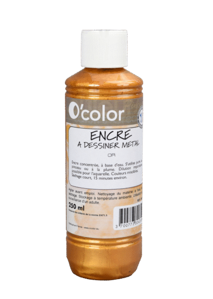 OC2 FLACON 250 ML ENCRE À DESSINER OR