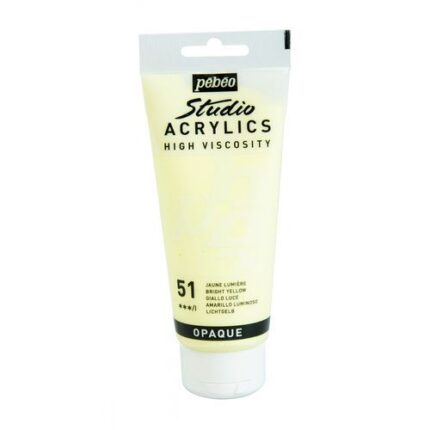 PEINTURE PEBEO STUDIO ACRYLIC 100ML N°51 JAUNE LUMIERE