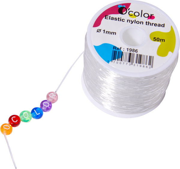 BOBINE FIL NYLON ÉLASTIQUE Ø 1mm X 50 m