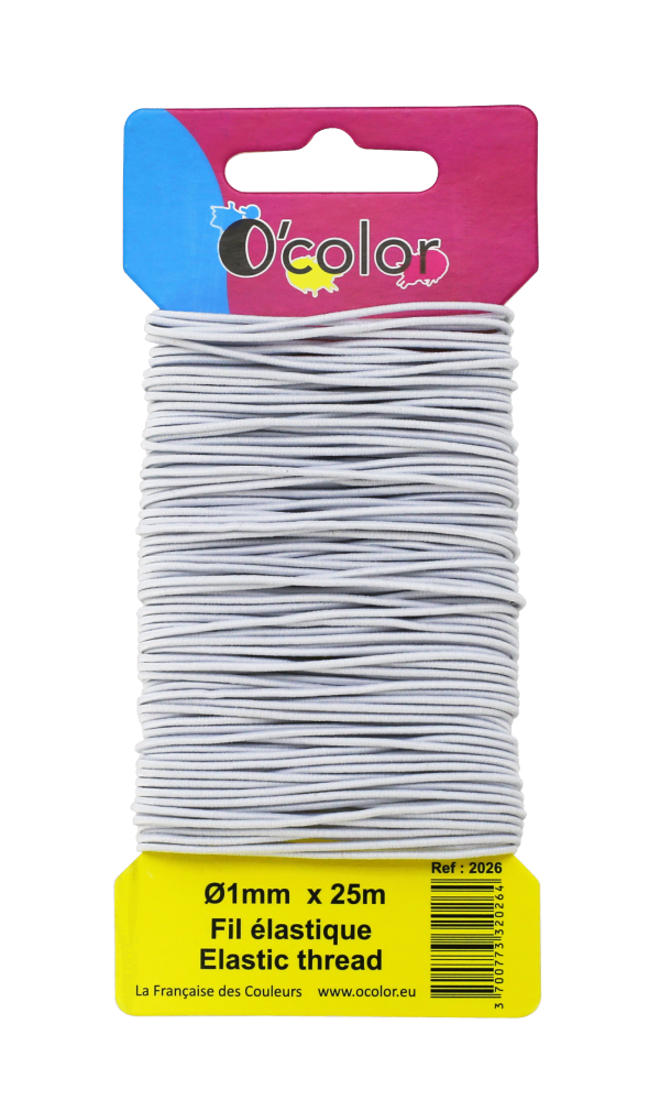CARTE FIL ÉLASTIQUE BLANC Ø 1mm X 25 m  - 2026