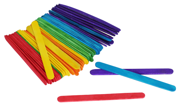 600 BÂTONNETS BOIS DE COULEURS - 113x10x2 mm  -2028
