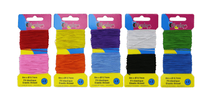 OC26 - 10 FILS ÉLASTIQUE DE COULEURS ASSORTIES  Ø 0,7 mm X 8 m