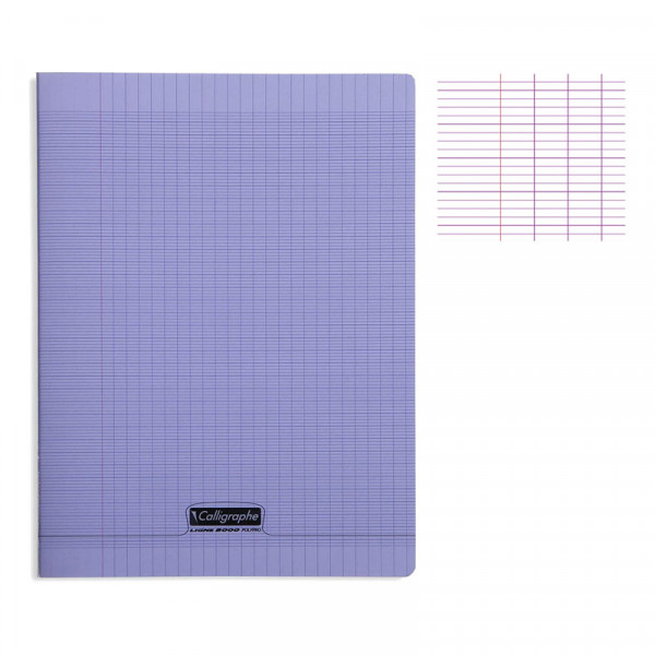 CAHIER PIQUE 48P POLYPRO 24X32 10/10 90G VIOLET CALLIGRAPHE
