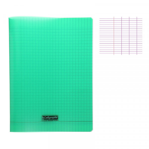 CAHIER PIQUE 48P POLYPRO 24X32 10/10 90G VERT CALLIGRAPHE